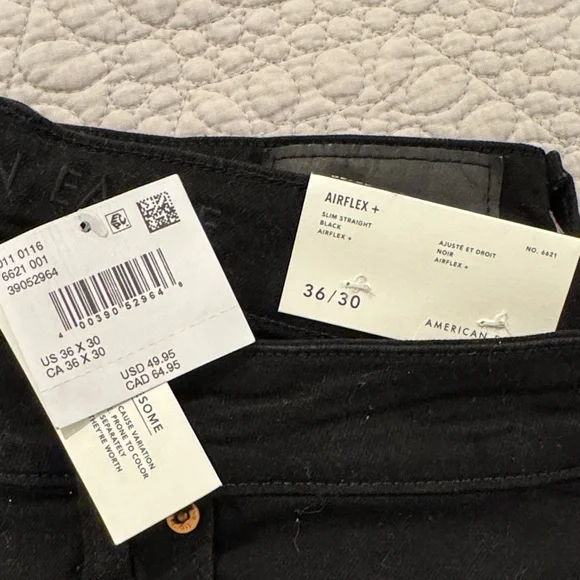 American Eagle Slim-Straight Airflex+ Black Jeans - Picture 2 of 2
